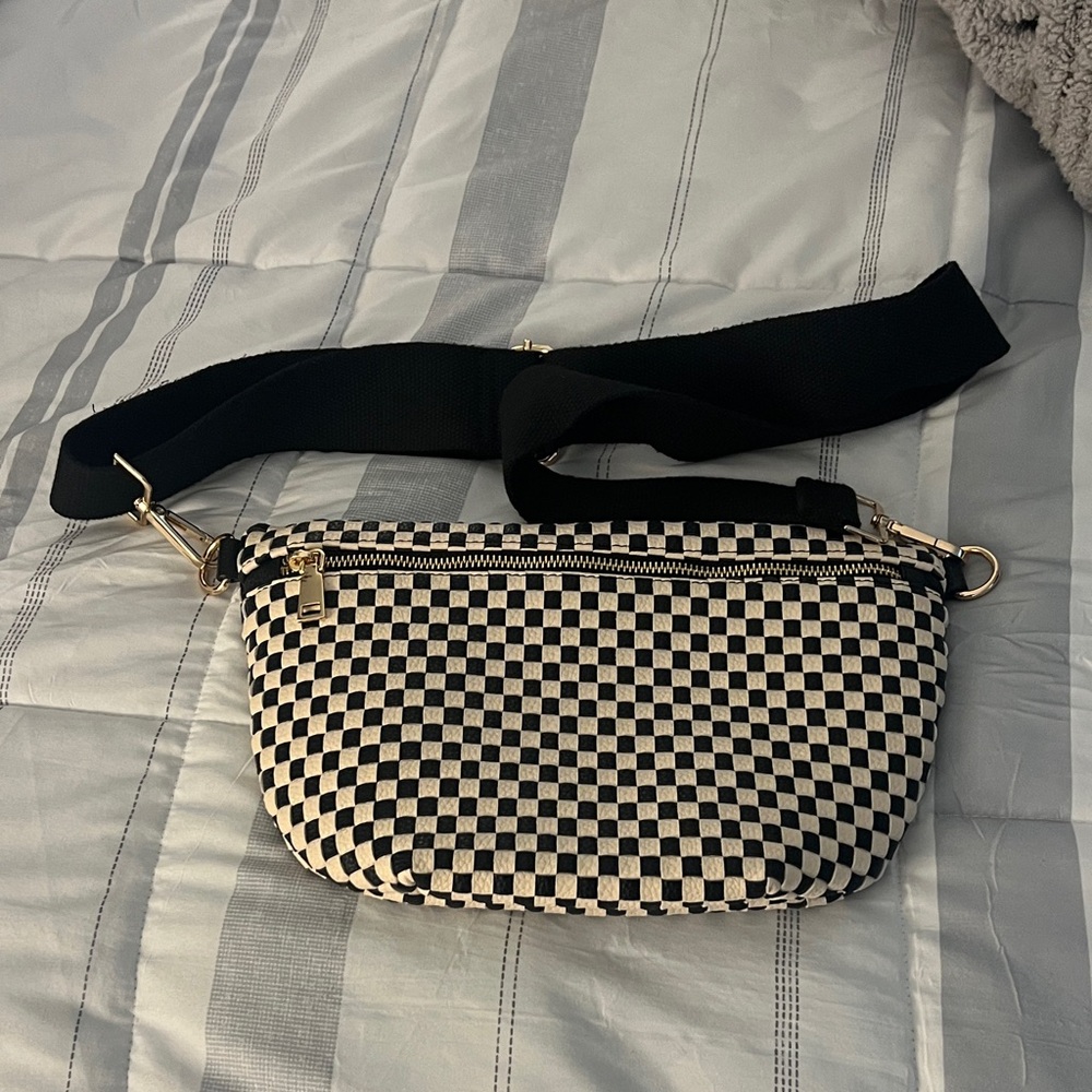 Checkered Black and White Women's Bag